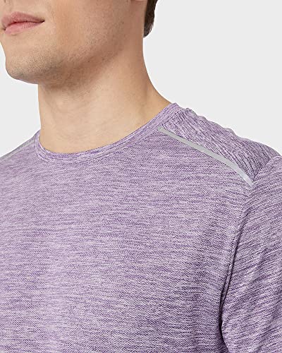 32 Degreees Men’s Ultra-Sonic Active T-Shirt | Slim Fit | Breathable | Moisture Wicking | Anti-Odor | Reflective, Grape Royale Space Dye, X-Large #TOP2