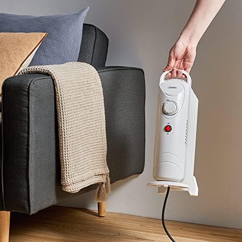 VonHaus Oil Filled Radiator 6 Fin, Electric Heater for Home Office, Oil Radiator Warms Any Room Quickly & Efficiently, Thermostatically Controlled 800w Oil Heater for Maximum Warmth, 2 Year Warranty