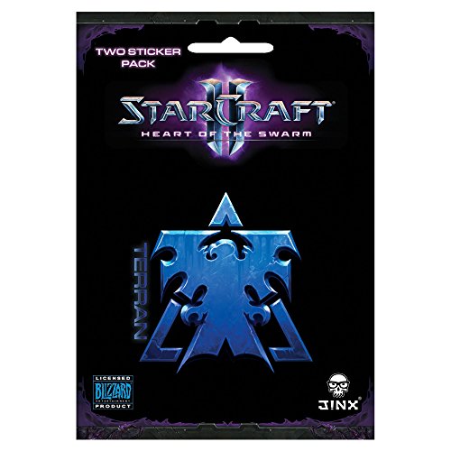 JINX Starcraft II: Heart of The Swarm Terran Sticker, Blue, 2 Multi-Size Stickers