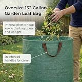 Gardzen Worki na odpady podwórkowe, wielokrotnego użytku, wytrzymałe, składane torby na liście ogrodowe z plastikowym pierścieniem, kosz na odpady stojące na podwórku na liście, trawnik i ścinki trawy
