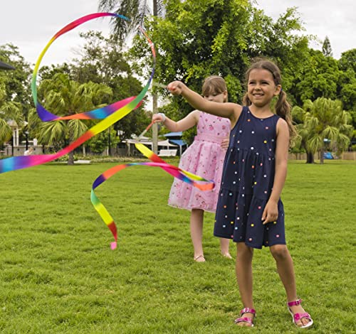 20 Pack Ribbon Wands Party Favors For Kids, Rainbow Decorations, Unicorn Birthday Party Supplies, Mermaid Princess Goodie Bag Stuffers, Gymnastics Dance Streamers, Girls Goody Gifts (Rainbow) #TOP2