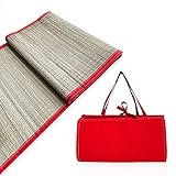 Alfombra de Playa Esterilla Playa, Manta de Picnic de 180x60cm con asa de Transporte y Compartimento para Guardar Libro, Gafas de Sol, Crema Solar, Ideal para Playa, Piscina o Jardin (Rojo)