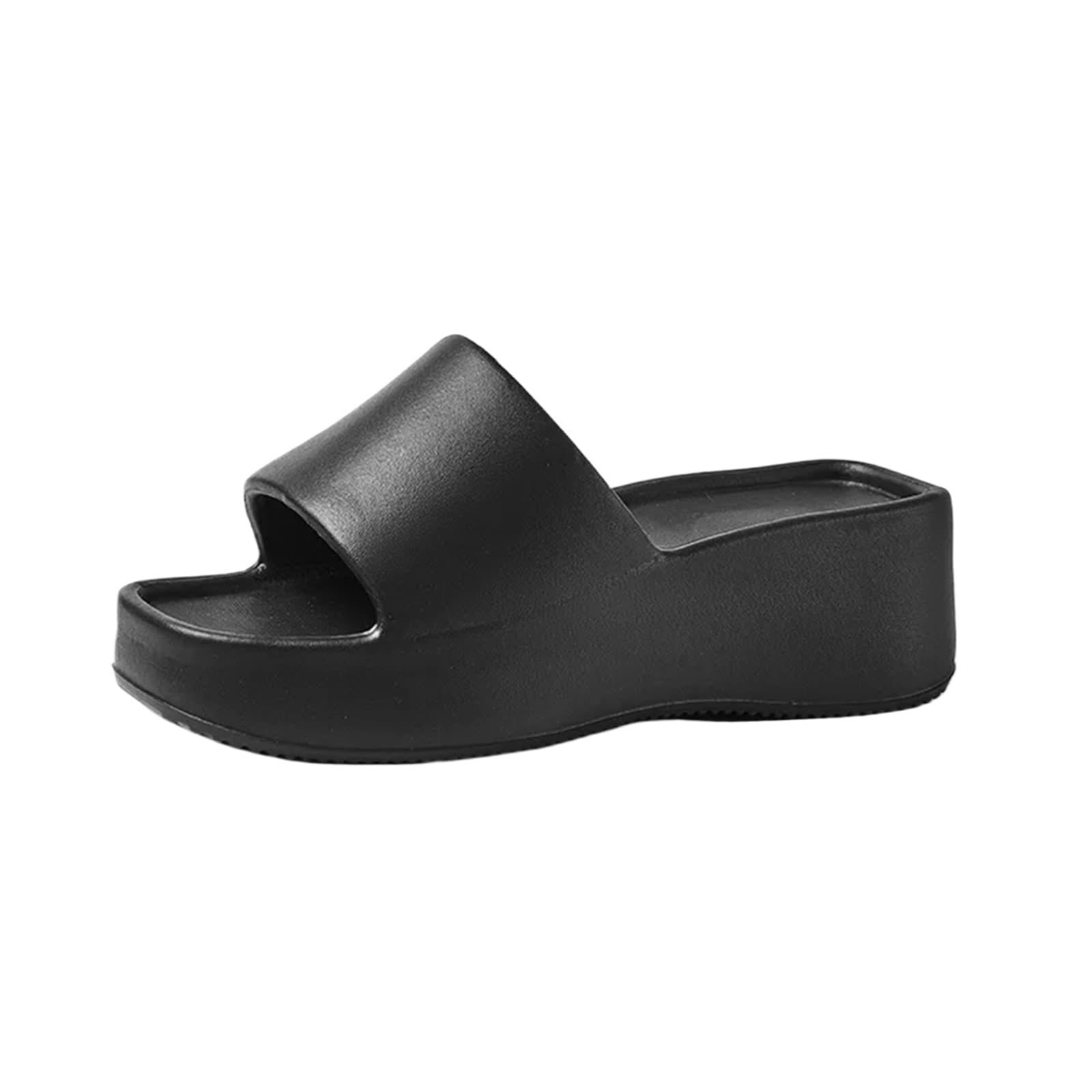 Ciabatte Donna Estive Ciabatte estive da Donna in Eva, con Fondo Spesso 6 cm, da Indossare in casa e in Occasioni Casual, con Una Parola in evidenza(Black,38-39)
