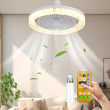 Shengou Ceiling Fan Lamp, Ceiling Fan Light, Silent Chandelier with Light and Remote Control, Ceiling Fan with Light (White, 26 cm)