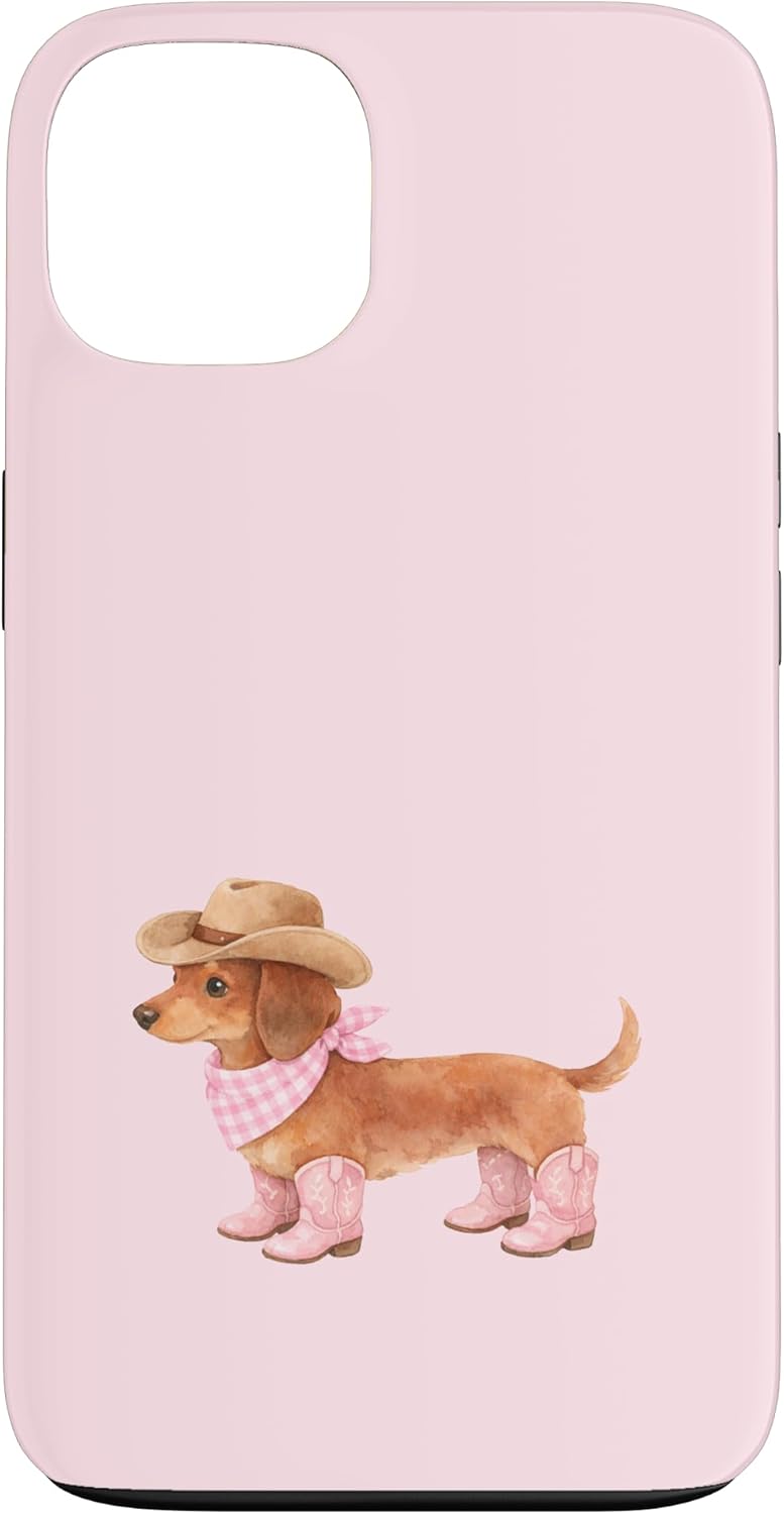 Watercolor Cowgirl Dachshund Pink Western Cowboy Southern Case for iPhone 16