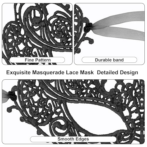 Image of Exlinonline Lace Masquerade Mask Elastic,Fit for Adult,Soft Gentle Material,Specially For Costume,Thememed Party