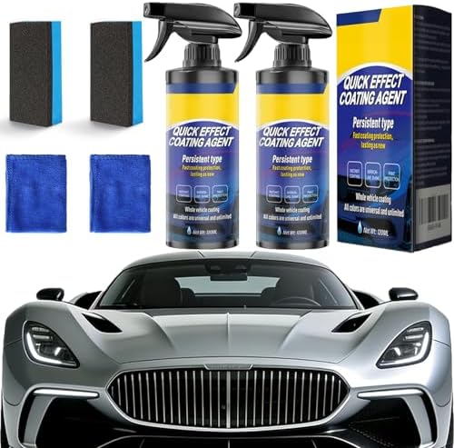 2 Pack Quick Effect Coating Agent for Car - 2026 Upgrade Car Coating Spray, Scratch Repair, Oil Film Removal,Helps Refresh Exterior Gloss & Reduce Surface Buildup (Blue) (Blue)