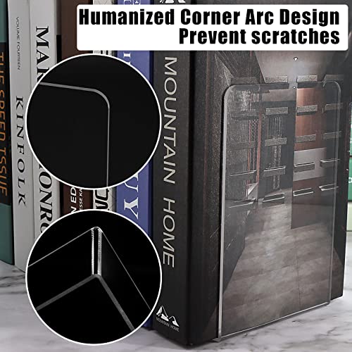 image for Bookend, DRLIFE Clear Acrylic Bookends for Shelves, Book End, Book Sto