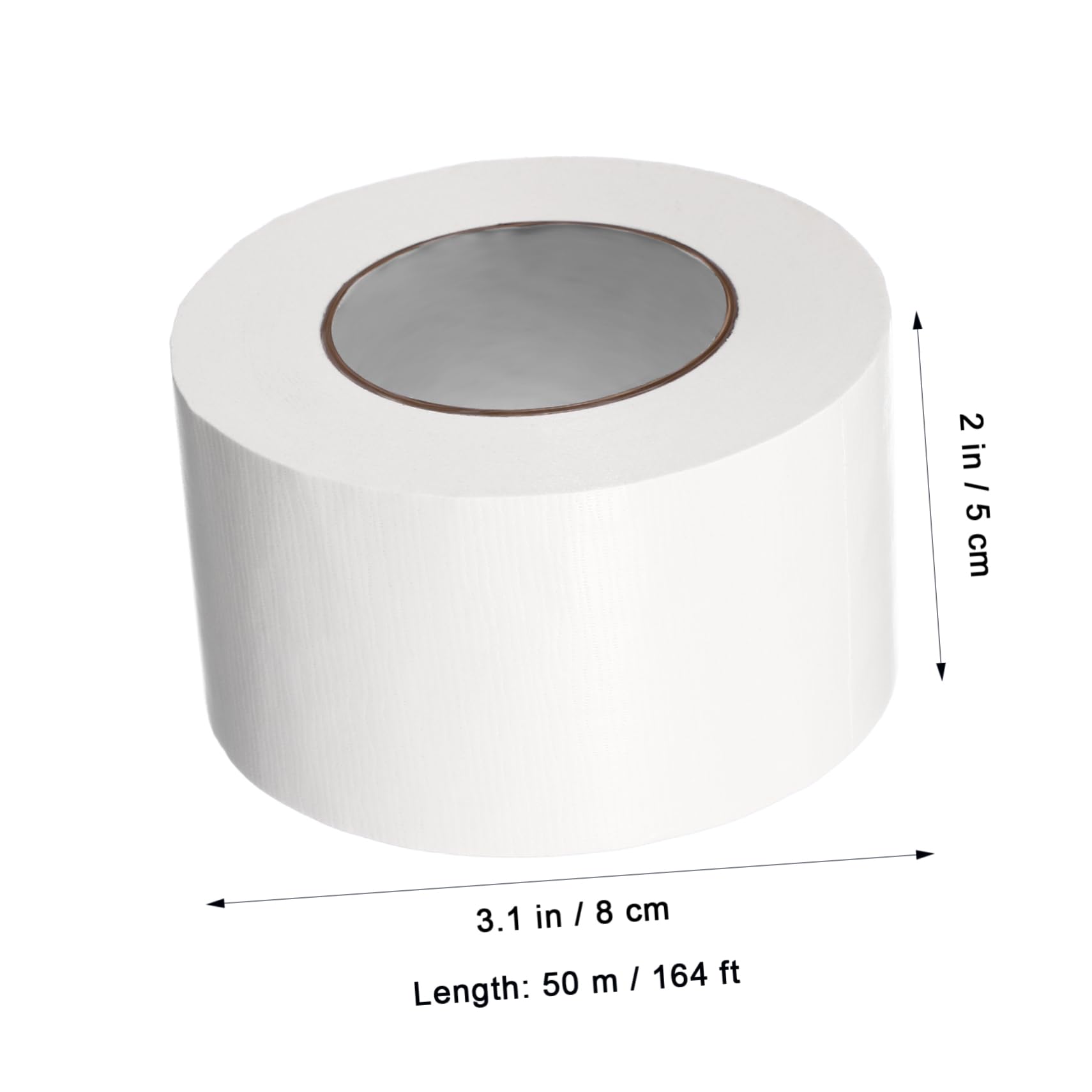 80mm X 50m Ruban Adhésif Blanc en Polyéthylène