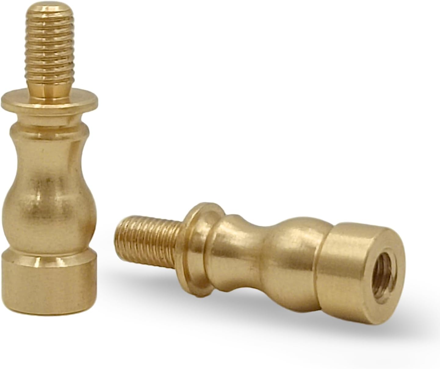 MA&J 2pcs 2 Inch Turned Solid Brass Lamp Shade Risers,Lamp Shade Extender for Washer Fitter Type Lamp Shades (2'' Brass)