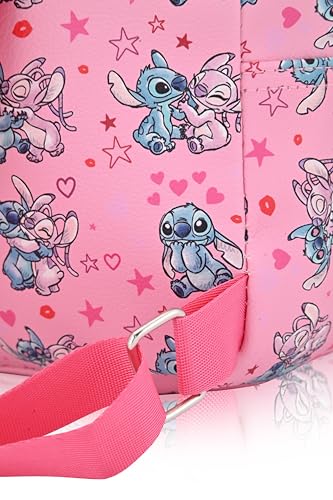 Image of Disney Lilo and Stitch Backpack for Women, Men, Boys, Girls, Unisex | Cute PU Leather 10 inch Stitch Mini Backpack Purse Shoulder Purse | Stitch Bag and Stitch Accessories