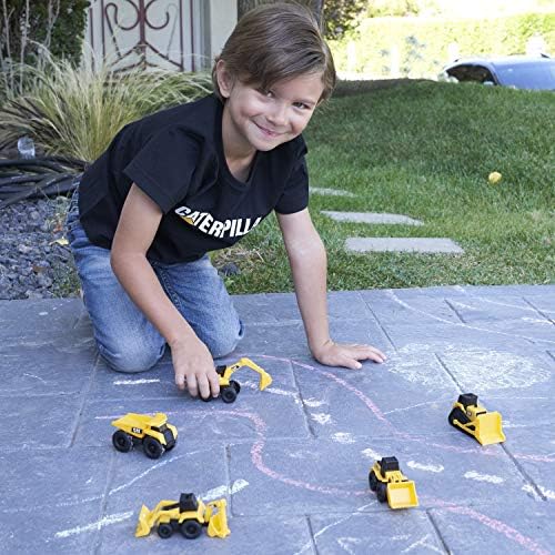 CAT Construction Toys, Little Machines 5-Pack - Mini Push-Powered 3” Yellow Construction Vehicle Toys with Articulated Parts, for Kids and Toddlers Ages 3+ - View 4