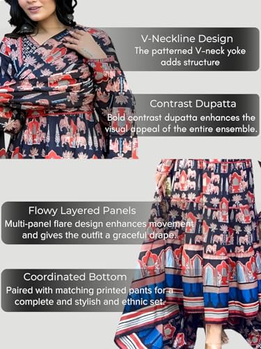 Image of GRECIILOOKS Women's Regular Fit Kurta Sets| Kurti Set | 3 Piece Kurta Pant Dupatta Set's | Elegant Suit| Dupatta | Party Outfit Traditional Dress for Woman | Comfortable Outfit for Office, Casual & Daily Use