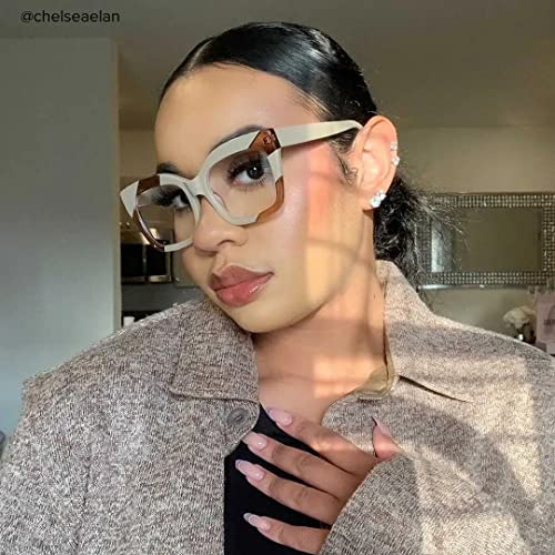 Image of VOOGLAM Stylish Rectangle Blue Light Blocking Glasses for Women Anti Eyestrain UV Eyewear Terrie