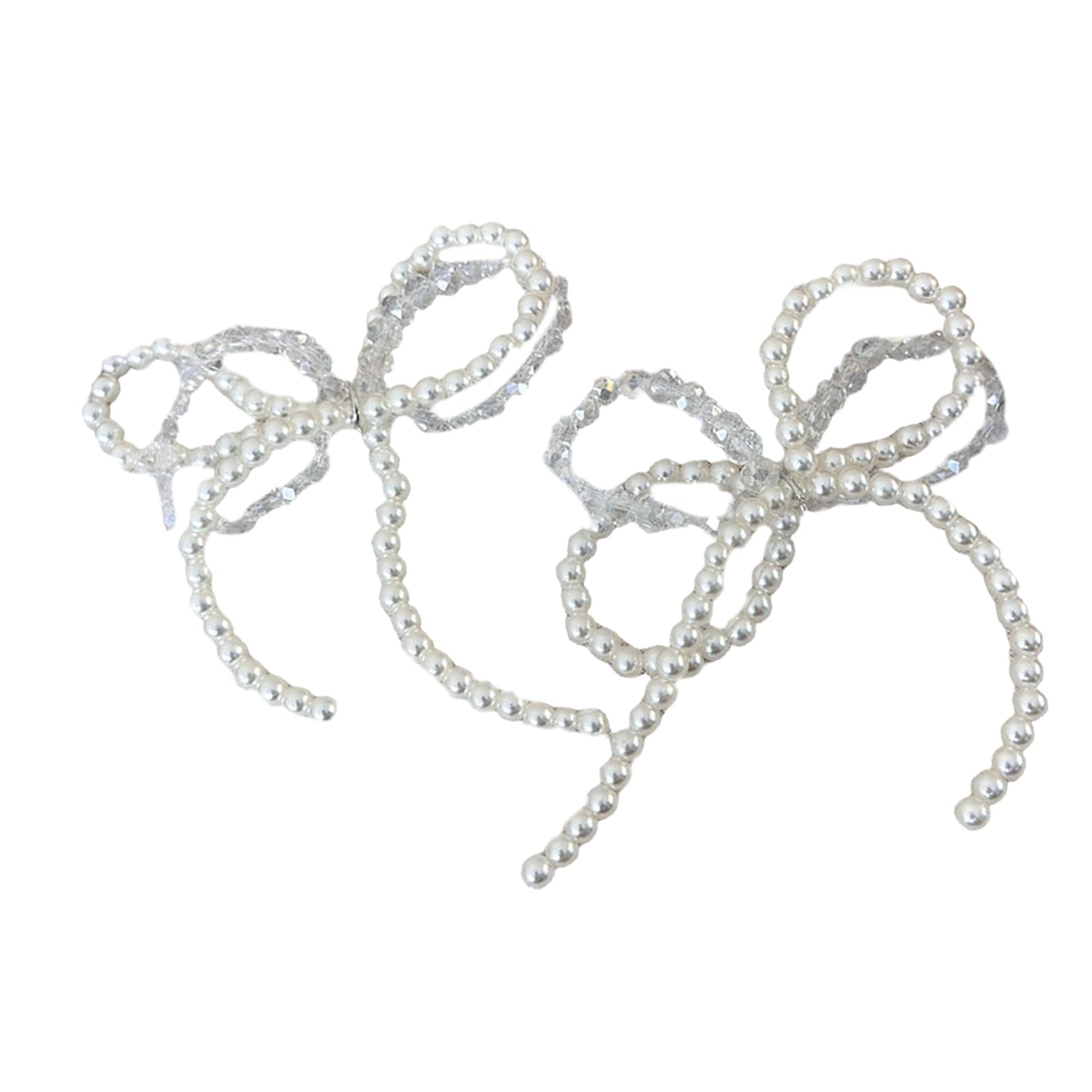 NEWFT Stylish Silver Beaded Bowknot with Pearls Versatile Jewelry Accessory Portable for Casual Wear and Formal Event