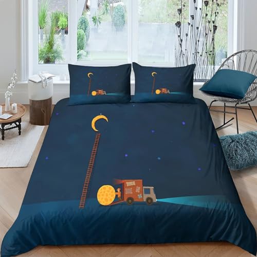 Housse de couette Lune 3D抗皱免烫速干 解决换被套换洗繁琐痛点220x240cm - 2
