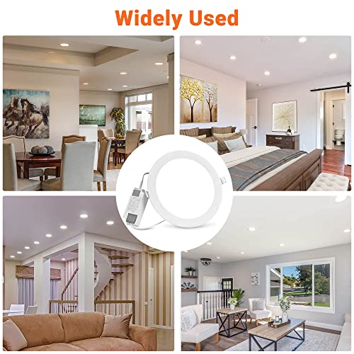 Delight 6 Pack 7 Inch Led Recessed Lighting 3Cct Ultra-Thin Ceiling Light 3000K/4000K/6000K Selectable 15W Eqv 125W Canless Downlight 1200Lm High Brightness Panel #TOP5