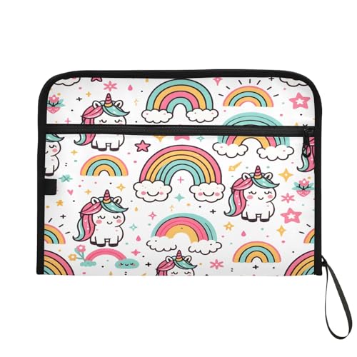 Pochette de rangement de feu extensible avec fermeture éclair anti-poussière licorne - 7