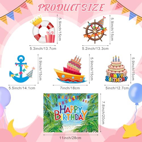 Set de 6 Imanes Decorativos de Cumpleaños para Puerta miniatura 2