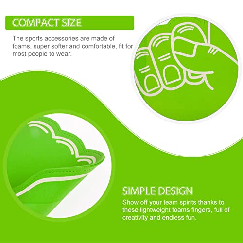 Homoyoyo 3PCS Foam Finger Cartoon Giant Cheering No. 1 Foam Finger for Sports Event Games Celebration Soccer Cheerleading Cheer Props(Light Green) - Image 3