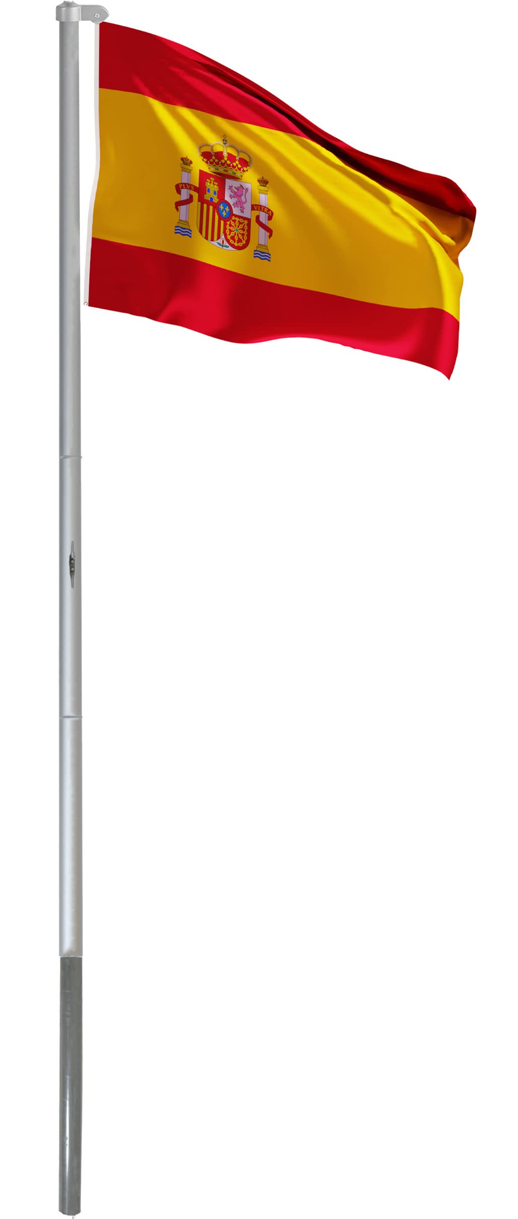 BRUBAKER Mástil Aluminio Exterior 6 m Incluye Bandera de España 150 x 90 cm y Soporte de Tierra