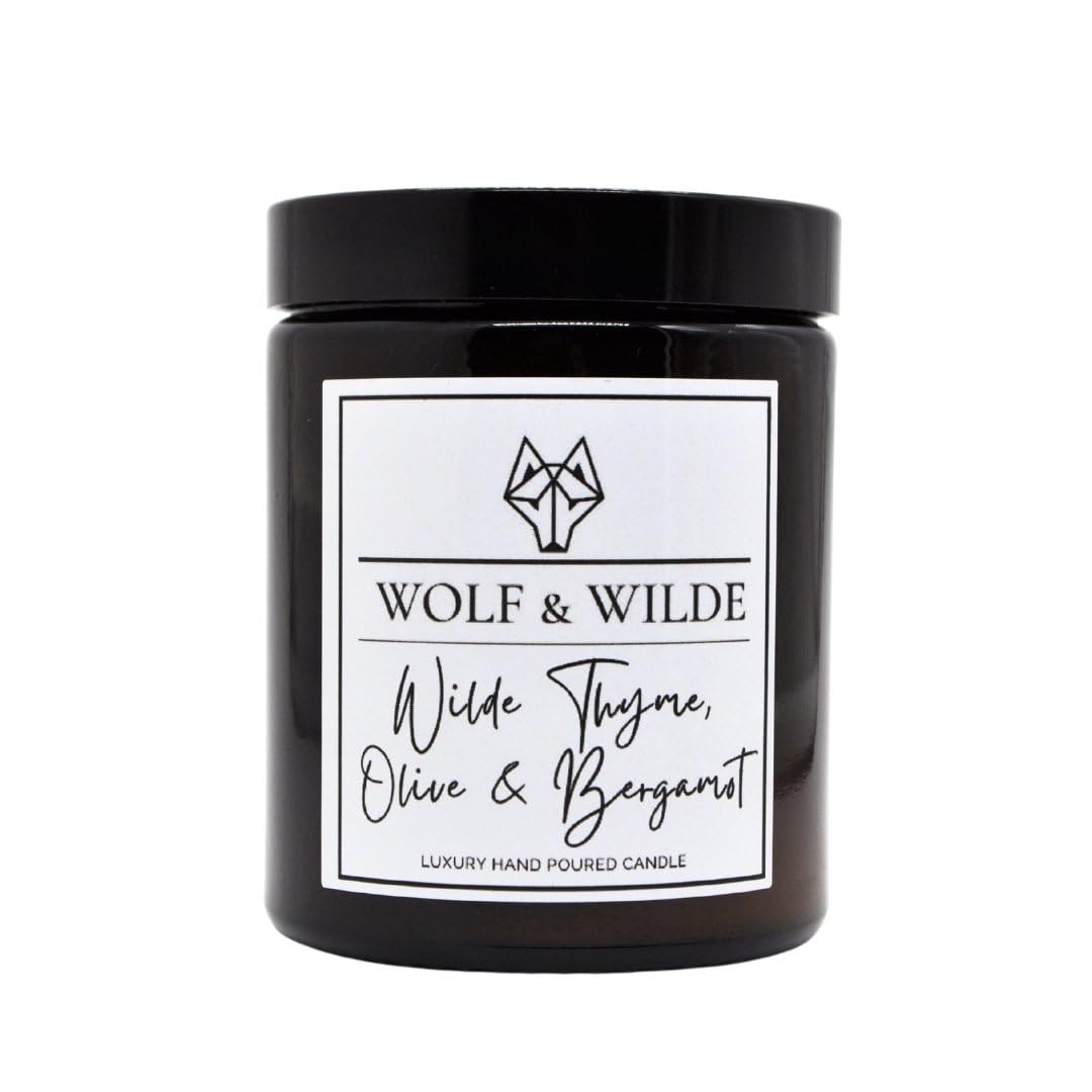 Scent Selection Orange Thyme, Olive & Bergamot Aromatherapy Relaxing Scented Candle 180Ml. A Premium, Luxury Handmade Scented Candle By Wolf & Wilde