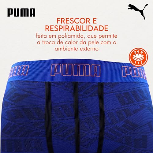PUMA Cueca Boxer Sem Costura Microfibra de Poaliamida Cós Elástico 40MM Cueca Box Masculina Adulto,