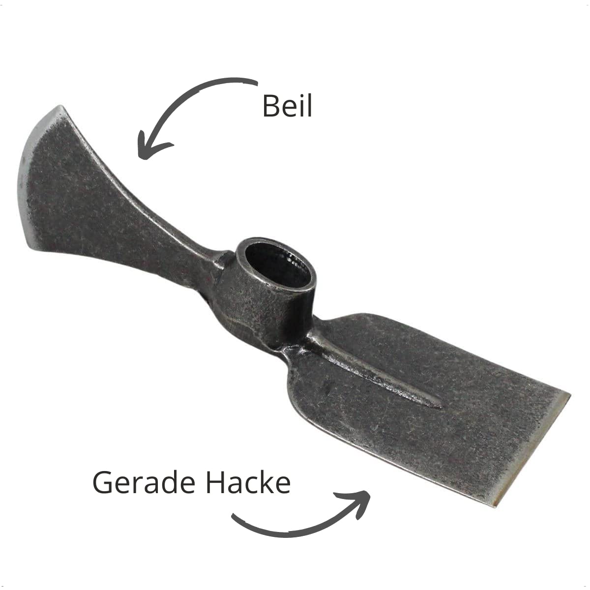 Wiedehopfhacke mit zweiseitigem Stahlkopf – Hacke & Beil in einem | gerader Kopf aus gehärtetem Stahl | Stabiler Eschenstiel 105 cm | ideal für Wurzeln, hartnäckige Böden & Gartenarbeiten