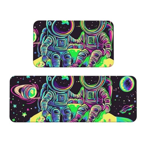 Alfombrillas de cocina para lavandería y hogar con estampado de astronautas 2