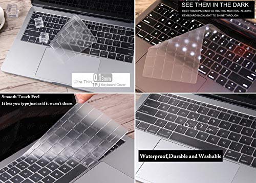 Image of PLASTRON Keyboard Protector Cover Skin for MacBook Pro 13 inch Without Touchbar A1708 - TPU Transparent