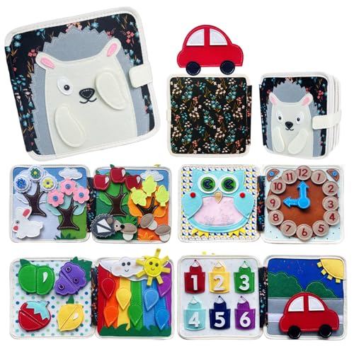 Image of Busy Book for Toddlers 1-3 Years Old - Montessori Busy Board Toy, Suitable for 1-Year-Old Boys and Girls, Quiet Activity Book, Travel Toy, Sensory Cloth Book for 1-Year-Olds