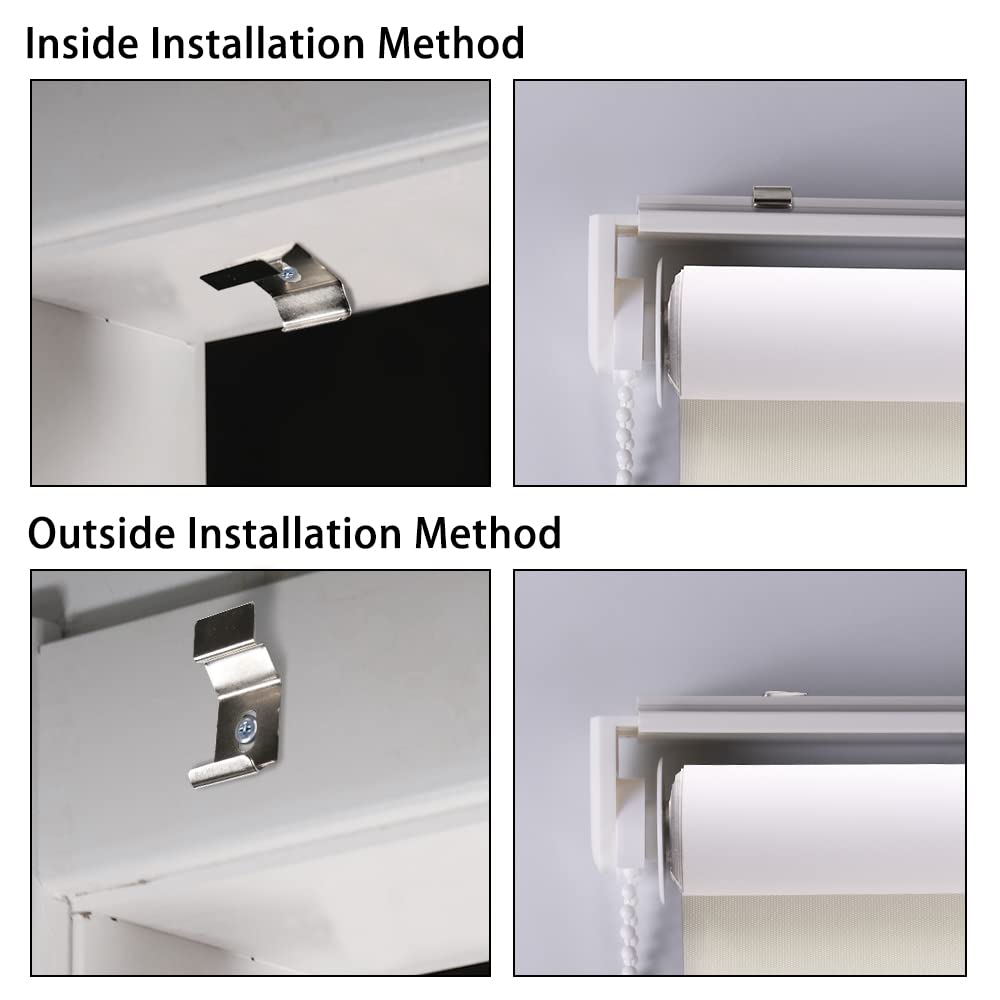 SMONTER Persianas enrollables de tela impermeable 100 % opaca, aislamiento térmico, protección UV, para dormitorios, sala de estar, baño, oficina, fácil de instalar, 107 cm de ancho x 200 cm de largo