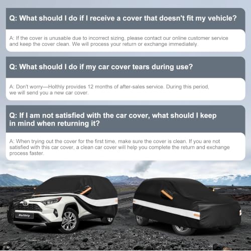 Image of 10 Layers SUV Car Cover Custom Fit for Toyota RAV4 RAV 4 (2005-2026) Waterproof All Weather for Automobiles, Outdoor Full Cover Sun UV Rain Protection.Black