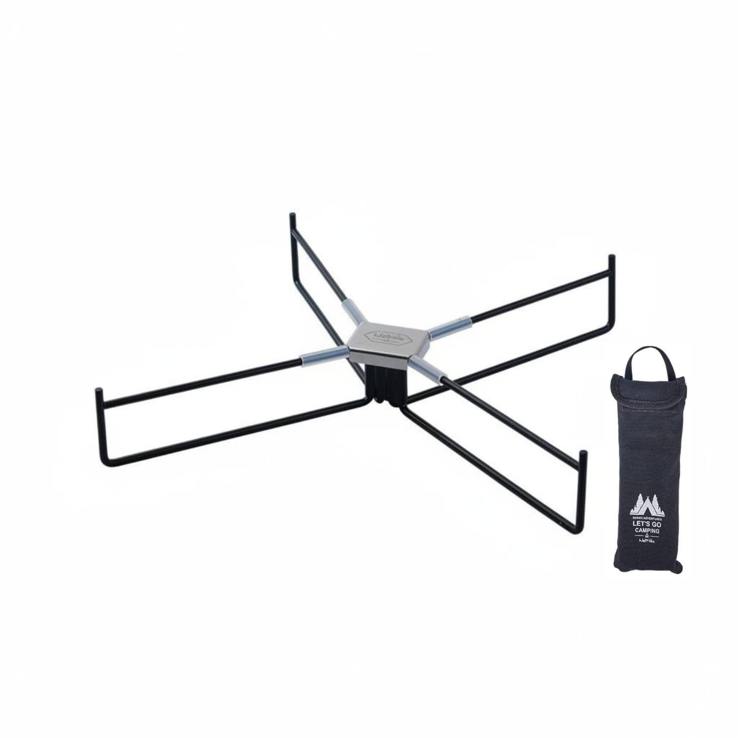 100 Kg Load Foldable Metal Support Stand Compact Fold Folding Cross-Frame Stand Stainless Steel, Black-image-16