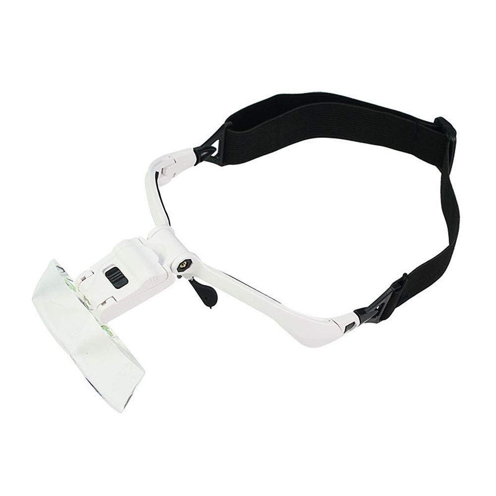 asdchZen Lighted Headset Magnifying Glasses,With 2Led Lights Head-Free Magnifier Loupe,5 Detachable Lenses Magnifying Glass