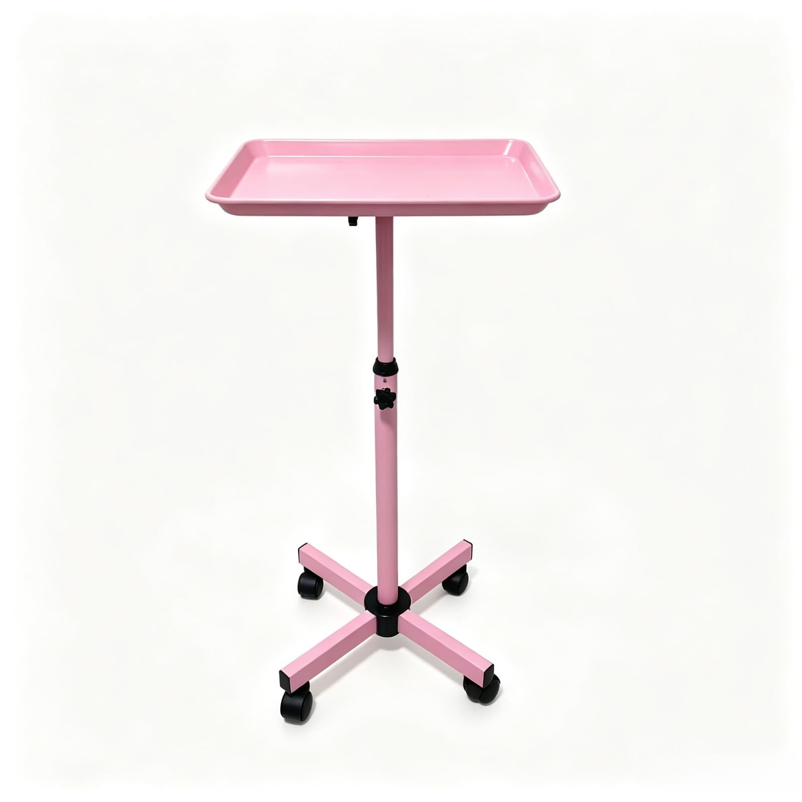 Milageto Carrello Portatile per Salone Carrello Vassoio Carrello Attrezzature Carrello Estetista Carrello Parrucchiere Regolabile in Altezza Cm a 110 Cm con, Rosa