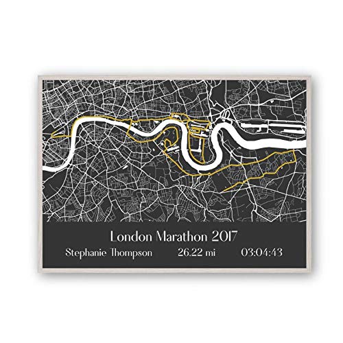 Blim & Blum Personalised London Marathon Map Print