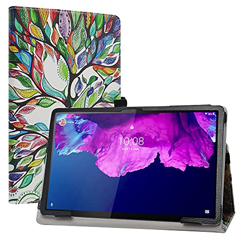 LiuShan Compatible avec Lenovo Yoga Tab 11 Coque，PU Cuir Etui et Pliable Stand Folio Coque pour Tablette 11' Lenovo Yoga Tab 11 (YT-J706F) Tablet(Non Compatible 13' Lenovo Yoga Tab 13),Love Tree