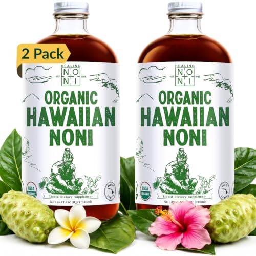 Hawaiian Pure Noni Juice, Authentic Aged Noni Fruit Juice, 2X 32oz Bottles