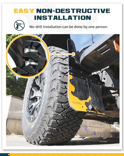 Image of Trumgeta 4PCS Upgraded Truck Mud Flaps Fit for Ram 1500 2009-2018 /2010-2018 Ram 2500 3500 Without OEM Fender Flares Adjustable Splash Guards Mudflaps for Pickup Trucks