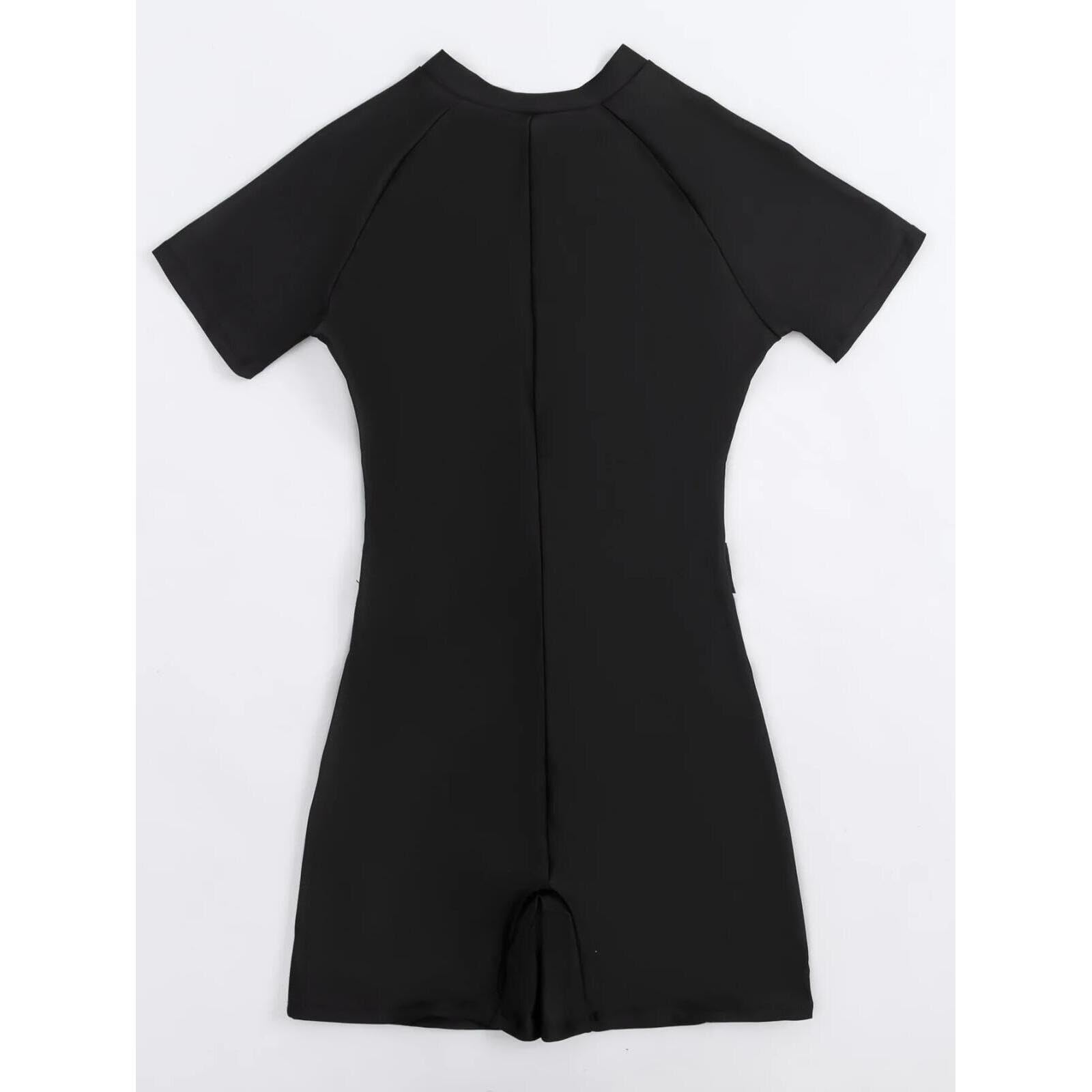 Camicie a Maniche Corte da Donna Costume da Bagno Intero Costume da Surf con Zip Frontale