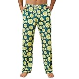Vulcanodon Men’s Lightweight Pajama Pants，Soft Pajama Pants for Men with Button Fly Cartoon Men's P