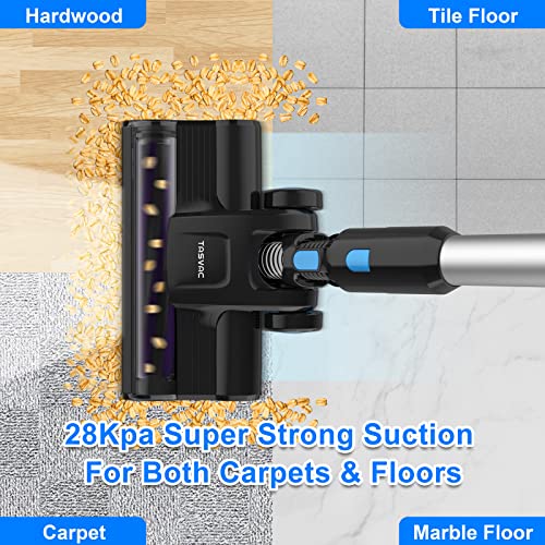Tasvac Cordless Vacuum Cleaner, 28Kpa Stick Vacuum With Led Display, Up To 50Min Runtime, 6-In-1 Lightweight Powerful Vacuum With Detachable Battery Self-Standing For Hard Floor Carpet Pet Hair #TOP6