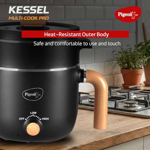Image of Pigeon Multi-Cook Pro Kettle, 1.2L, Stainless Steel, Auto Shut-Off, Black