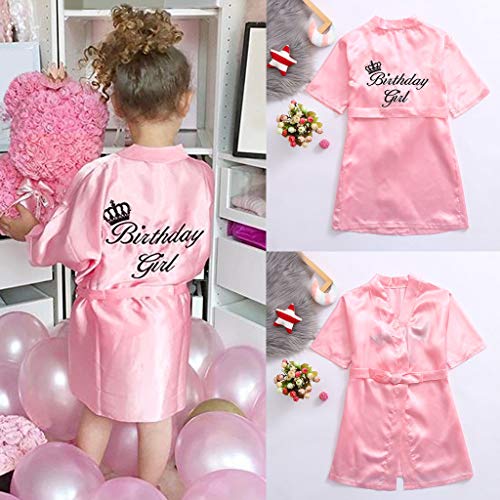 Girls Solid Satin Toddler Sleepwear Birthday Kimono Baby Robes Bathrobe Girls Shirt Kids2