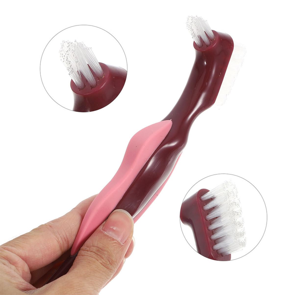 FRCOLOR 3 Set Spazzolino Per Dentiera Spazzole Per Completa Design Ergonomico Facile Usare Per Orale E Versatile Materiali Resistenti E Duraturi Colori 2 Pezzi * 3