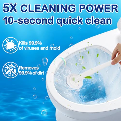 Image of 80 Count Disposable Toilet Brush Refills for Clorox Toilet Brushes | 5X Cleaning Power Scrubber Refill,High-Density Disposable Brush Refills,360 Efficient Cleaning,Fresh Fragrance