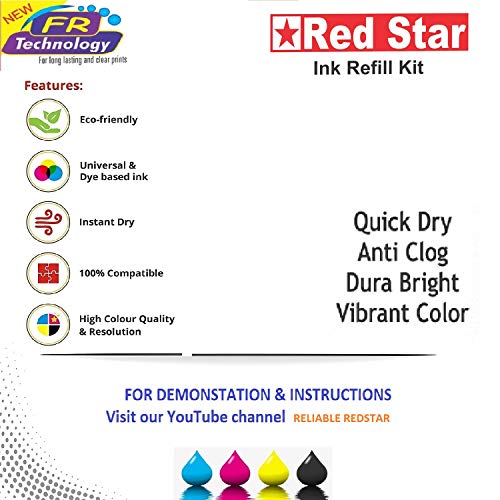 Red Star Ink Refill kit Compatible for hp 46, 678, 680, 682, 802, 803, 805, 818, 901 Black Ink Cartridge with 120 ml Ink, Ink Suction Holder, Ink... - Image 2