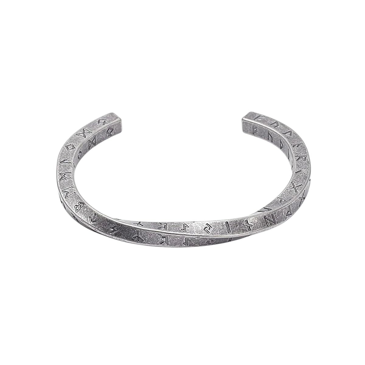 Brazalete nórdico punk de acero inoxidable con letras vikingas para hombre, joyería vintage para fiestas