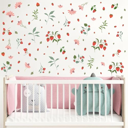 Vinilos decorativos de fresas y frutas para pared miniatura 3